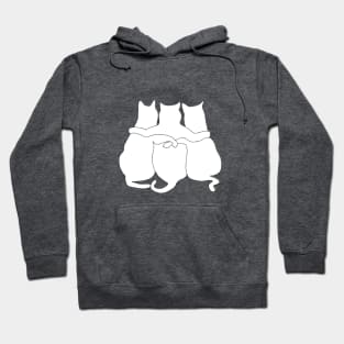 3 Cats Together Line Art Hoodie